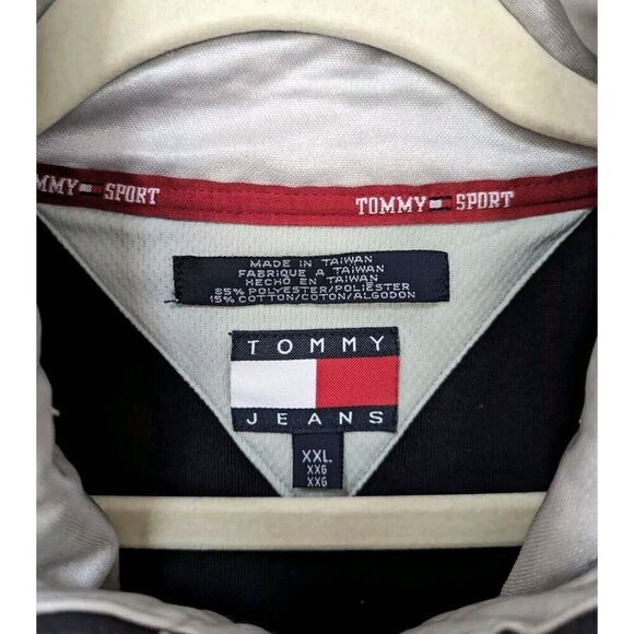 Tommy Hilfiger Y2K Tommy Sport Mens zip up Jacket Coat Silver Size 2xL - Picture 5 of 6